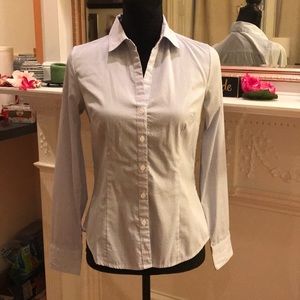 Long sleeve blue pinstripe button down